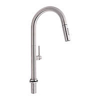 Смеситель для кухни Qtap Lenicka с выдвижным изливом QTLEN9138103UN Brushed Nickel PVD Покупай это Galopom