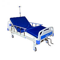 Ліжко для хворих механічне Біомед FB-11B 4-секційне на колесах із матрацом