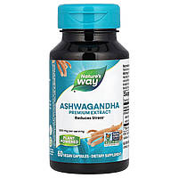 Ашваганда 500 мг Nature's Way Ashwagandha для снижения стресса природный адаптоген 60 веганских капсул