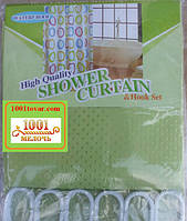 Шторка для ванної кімнати Shower curtain, однотонна салатна. Розмір 180х180 див.