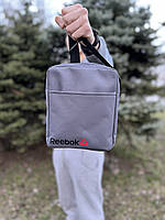 Барсетка Reebok серая / Мужская спортивная сумка через плечо Рибок / Сумка Reebok