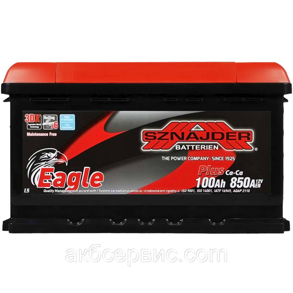 Акумулятор автомобільний SZNAJDER Plus 100Ah 850A R+, фото 1