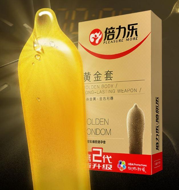 Презервативи золотистого кольору Golden Body 10 шт. з пролонгуючим ефектом оригінал