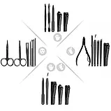 🖤Професійний манікюрний набір, 18 предметів для манікюру та педикюру з нержавіючої сталі, кейс Чорний, фото 9