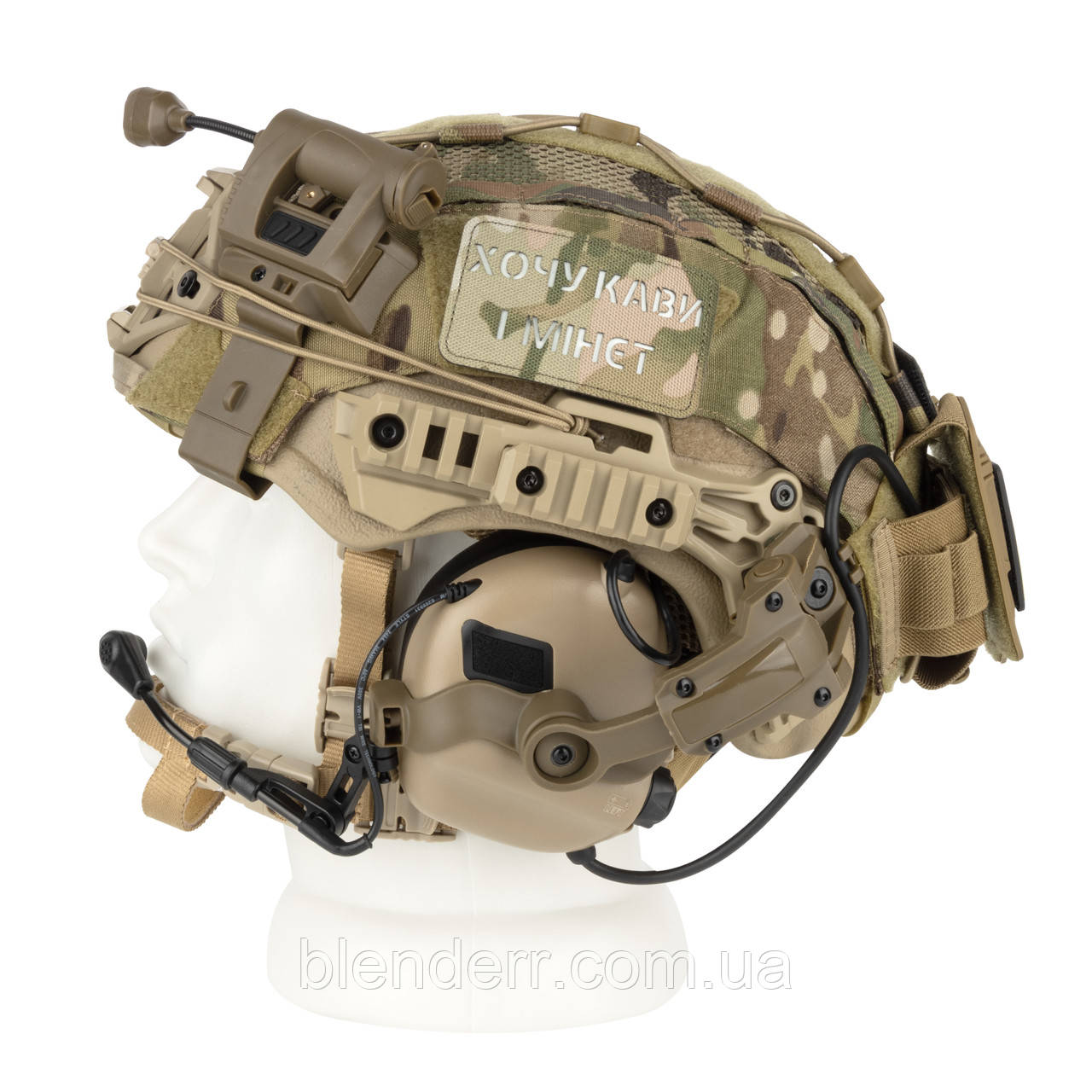 Комплект USA EXFIL Ballistic FAST Helmet + Earmor M32 + Крепление (чебурашка) + Кавер мультикам + Фонарик - фото 1 - id-p1978992576