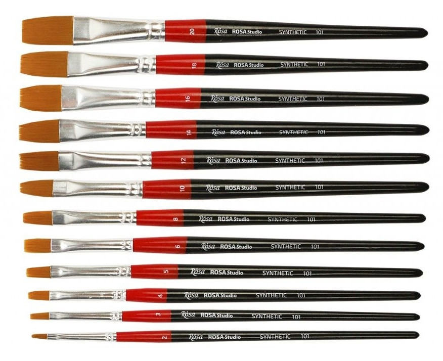 Пензель ROSA Studio синтетика плоский 101 к.р._№10, фото 1
