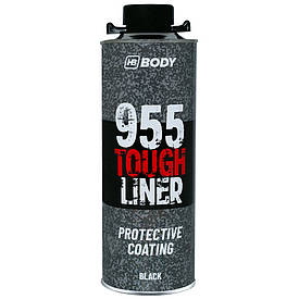 Чорне 2K антигравійне покриття без затверджувача Body 955 Black 3:1 Tough Liner 600мл