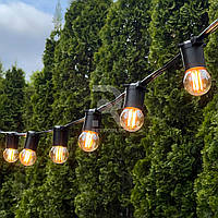 Уличная Ретро Гирлянда Франклин 5 метров на 20 филаментных ламп теплого свечения по 4Вт