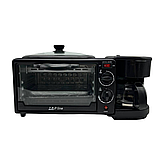 Електрична піч гриль кавоварка Zepline ZP-116 3в1 Багатофункціональна міні духовка для сніданків, фото 4