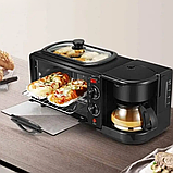Електрична піч гриль кавоварка Zepline ZP-116 3в1 Багатофункціональна міні духовка для сніданків, фото 9