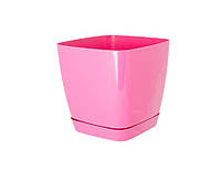 Цветочный горшок Form Plastic Тоскана квадратный с подставкой 11 л 25х21 см Розовый