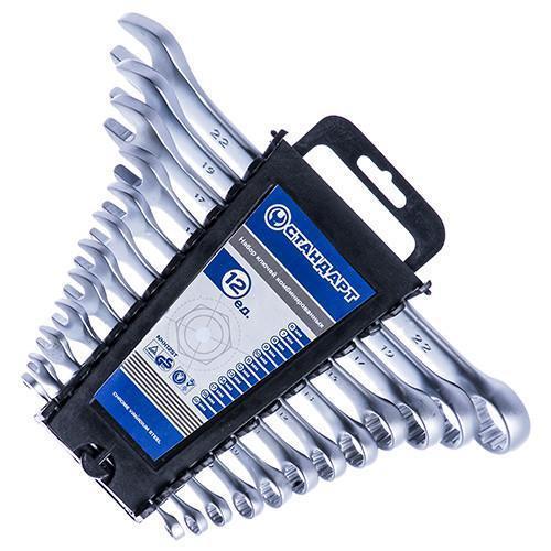 Набір ключів 6-22мм 12шт рожково-накидні комбіновані у холдері NKK12ST