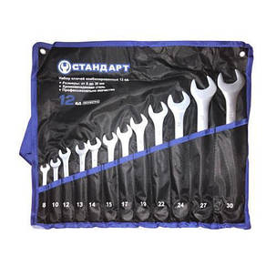 Набір ключів 8-30мм 12шт рожково-накидні комбіновані у чохлі NKK12STA-S, фото 1