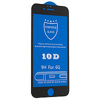 Защитное стекло 10D 9H для Apple iPhone 6 iPhone 6S Black (00003632) GL, код: 1470785