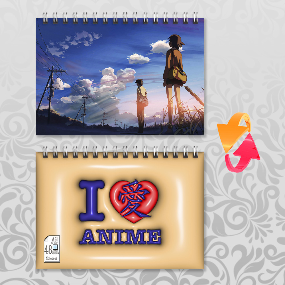 Блокнот А6 на пружині в клітинку 48 арк. 5 Centimeters Per Second / 5 сантиметрів за секунду, фото 1