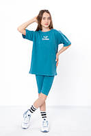 Літній костюм для дівчинки підлітковий (футболка+велосипедки), фулікра, від 140 см до 170 см