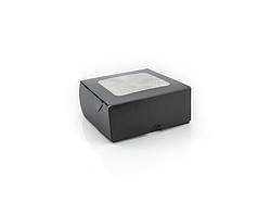 Коробка паперова чорна для суші з віконцем МІНІ 100*90*50 мм 50 шт