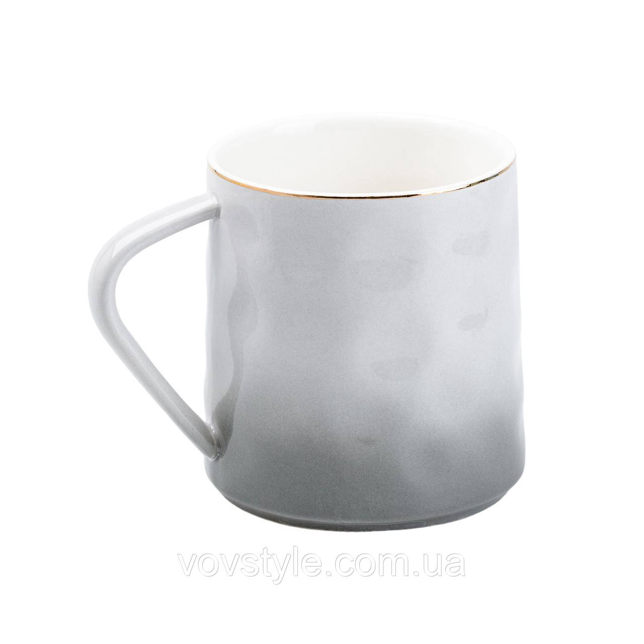 Чашка керамічна 400 мл для чаю та кави Сіра