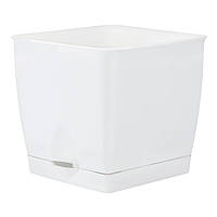 Горщик для квітів 18 см х 18 см білий Юніпласт