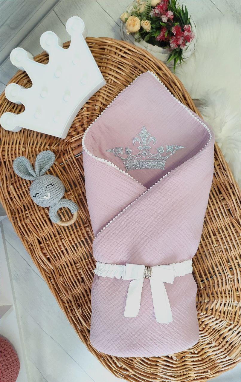 Набор на выписку для новорожденного "Муслин" (конверт, комбинезон, шапочка), летний набор на выписку - фото 3 - id-p2201246077