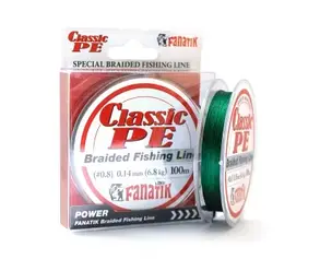 Шнур плетений Fanatik Classik PE X4 100 m (#0.8) 0.14 mm 6.8 kg Green