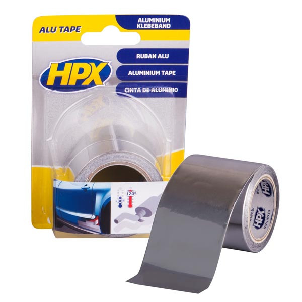 Алюмінієва клейка стрічка для глушників ALU TAPE - 50мм x 5м - алюмінієвий скотч HPX