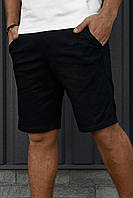 Мужские классические шорты трикотажные Черные / Повседневные шорты / Летние шорты для парня / Модные шорты