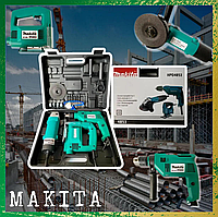 Набор электроинструмента 3в1 Макита дрель лобзик болгарка Makita для дома комплект электроинструментов mlln
