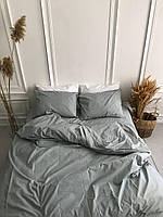Качественный комплект постельного полутораспального светло-серого белья, постельное белье Бязь