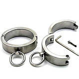 Наручники чоловічі з медичної сталі сріблясті Кайф, фото 2