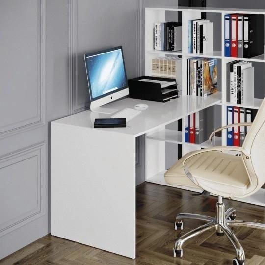 Стол письменный для учебы с креплением к стелажу, рабочий стол подставка для полки из ламинированного ДСП - фото 1 - id-p2201283305