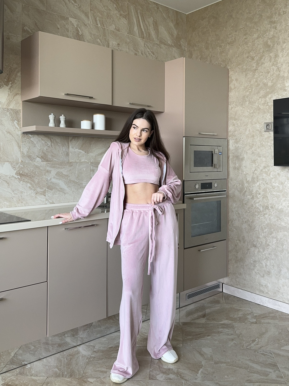 Костюм-трійка спортивний жіночий турецький велюр спорт 42-46 (5) "BLABLADRESS" Sin824-1528