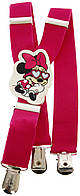 Подтяжки детские для девочки розовые KWM Minnie Mouse 60 на 2,5 Nia-mart