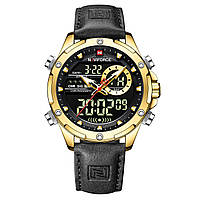 Часы мужские наручные Naviforce Pride NF9208 Gold-Black-Black NF9208 G/B/B (15228-hbr)