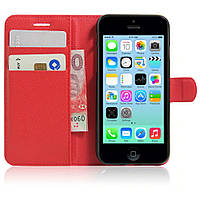 Чехол-книжка Litchie Wallet для Apple iPhone 5 5S SE Красный (hub_pHuV90001) GL, код: 955502