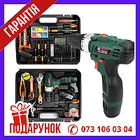 Шуруповерт аккумуляторный в кейсе с набором инструментов Bosch PBA EasyDrill 1200 12V 2 Ah