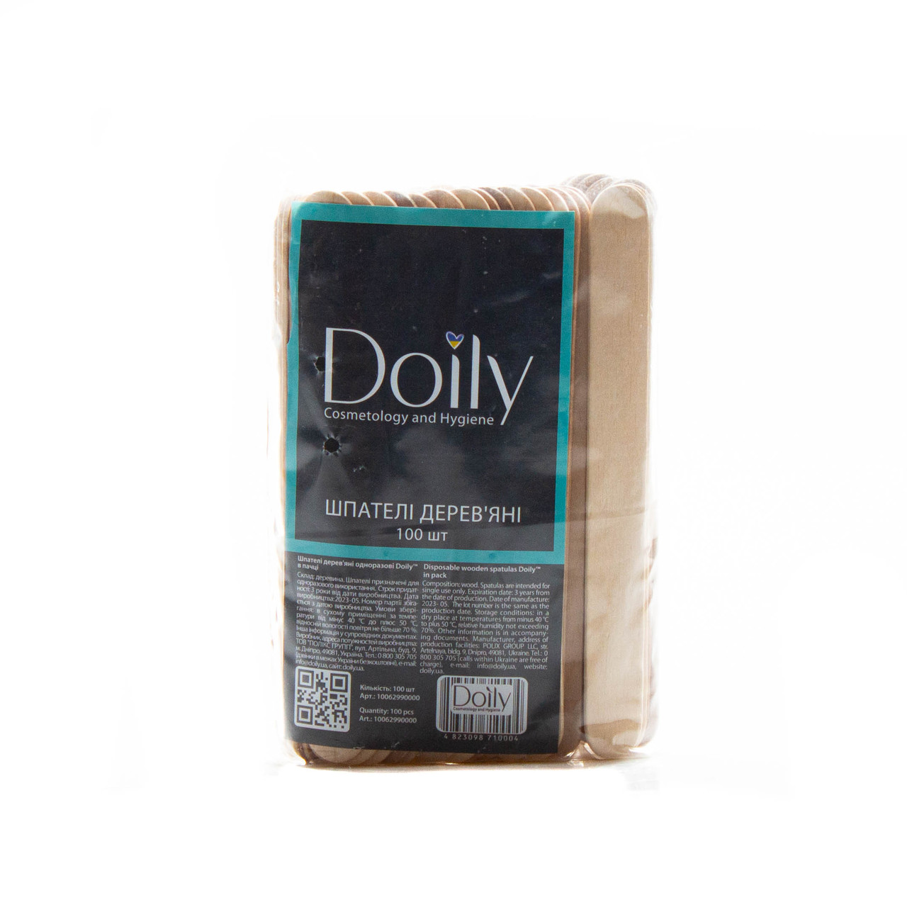 Одноразові шпателі дерев'яні Doily (100 шт/уп)