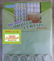 Шторка для ванної кімнати Shower curtain, однотонна, світло-салатна. Розмір 180х180 див.