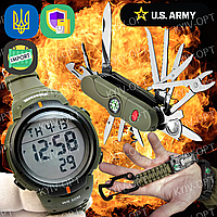 Тактические часы Мужские военные часы спецслужб Наручные армейские часы спецназ милитари НАТО Часы для армии