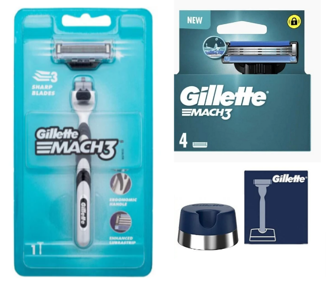 Набір для гоління Gillette Mach 3 (станок + касети + підставка)