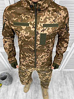 Весняна куртка піксель softshell exit, військова куртка піксель ЗСУ, тактична куртка піксель на флісі