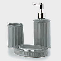 Набір керамічний для ванної та туалету 3 предмети Сірий 003BR *