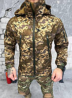 Тактическая куртка пиксель софтшел Kord second generation, весенняя куртка пиксель для ЗСУ, куртка пиксель