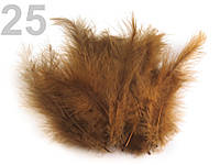 Страусовые перья длина 10-15 см. для декора. №25, коричнево-рыжий