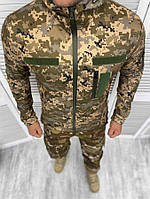 Армійська куртка піксель софтшел explosion, демісезонна куртка піксель ЗСУ, утеплена куртка піксель