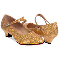 Обувь для бальных танцев женская Стандарт Zelart DN-3692 34 Золотой (06363067) z111-2024