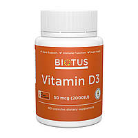 Витамин Д3 Vitamin D3 Biotus 2000 МЕ 60 капсул EJ, код: 7289461