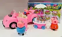 Машина з героями "Peppa Pig" музична, дитяча ігрова зі світлом, YM11-807 olg inr