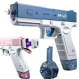 Водяний пістолет електричний акумуляторний Water Gun Glock Синій, фото 5