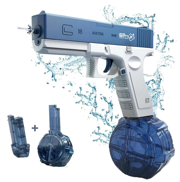 Водяний пістолет електричний акумуляторний Water Gun Glock Синій